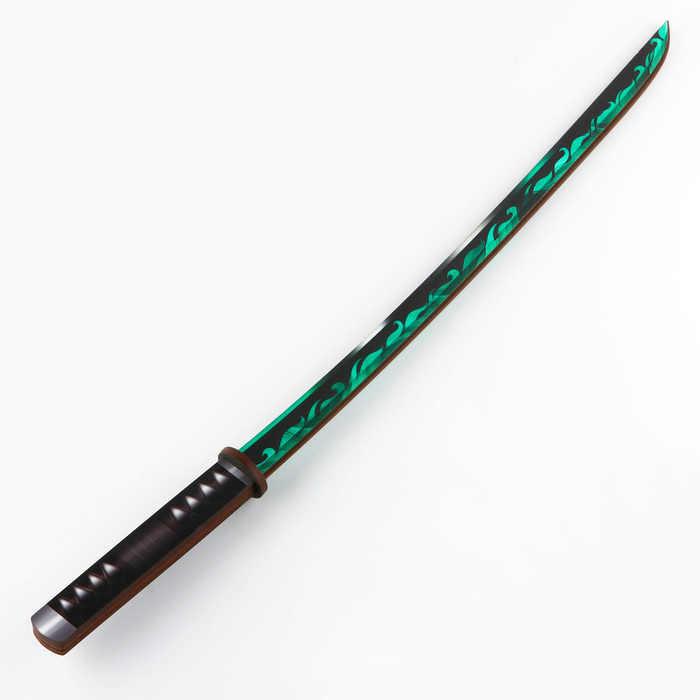 Сувенирное деревянное оружие «Катана зеленый ветер», 65см