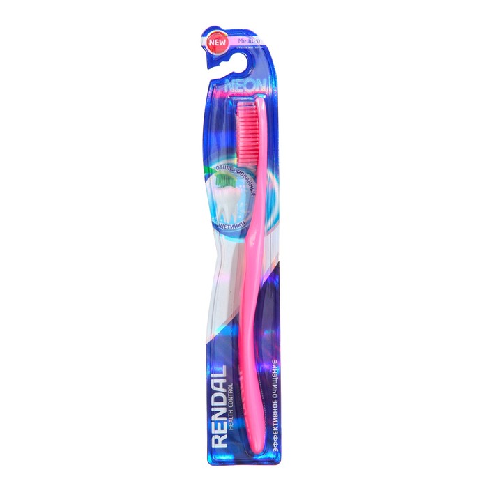 Зубная щетка Rendal Neon, средней жесткости - Фото 1