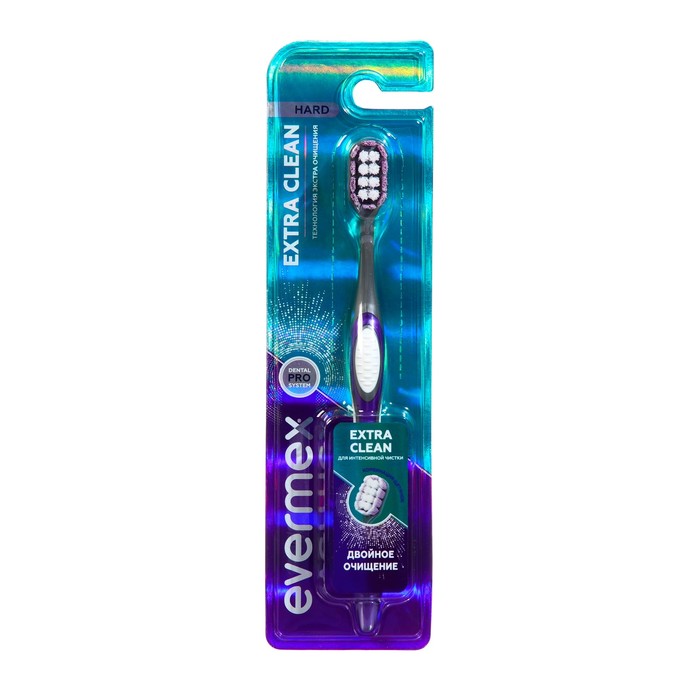 Зубная щетка Evermex Extra Clean, средней жесткости, фиолетовая - Фото 1
