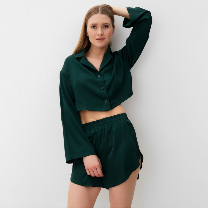 комплект (сорочка, шорты) женская MINAKU:  Home collection цвет изумруд , р-р 44 - Фото 1