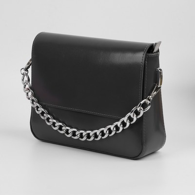 Цепочка для сумки, с карабинами, железная, 22×16 мм, 30 см, цвет серебряный