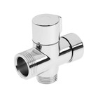 Дивертор ZEIN Z749, 3/4", 1/2", 3/4", для смесителя, круглая гайка, поворотный рычаг, хром - Фото 2