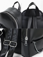 Рюкзак-мини женский на молнии, с карманом, размер 21×12×27 см, чёрный - Фото 2