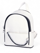 Рюкзак-мини женский на молнии, с карманом, размер 21×12×27 см, белый - Фото 2