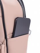 Рюкзак-мини женский на молнии, с карманом, размер 21×12×27 см, бежевый - Фото 2