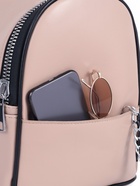 Рюкзак-мини женский на молнии, с карманом, размер 21×12×27 см, бежевый - Фото 3