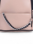 Рюкзак-мини женский на молнии, с карманом, размер 21×12×27 см, бежевый - Фото 4