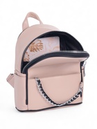 Рюкзак-мини женский на молнии, с карманом, размер 21×12×27 см, бежевый - Фото 10