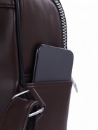 Рюкзак-мини женский на молнии, с карманом, размер 21×12×27 см, коричневый - Фото 2