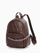 Рюкзак женский на молнии, с карманами, размер 24×12×30 см, коричневый - Фото 2