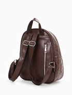 Рюкзак женский на молнии, с карманами, размер 24×12×30 см, коричневый - Фото 4