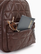 Рюкзак женский на молнии, с карманами, размер 24×12×30 см, коричневый - Фото 7