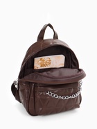 Рюкзак женский на молнии, с карманами, размер 24×12×30 см, коричневый - Фото 9