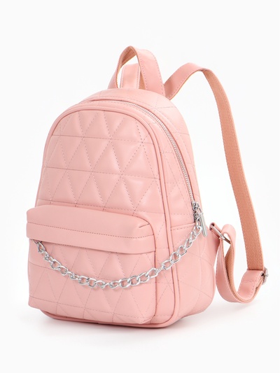 Рюкзак женский на молнии, с карманами, размер 24×12×30 см, розовый