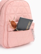 Рюкзак женский на молнии, с карманами, размер 24×12×30 см, розовый - Фото 7