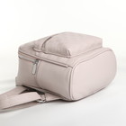 Рюкзак-мини женский на молнии, с карманом, размер 22×14×26 см, бежевый - Фото 3