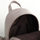 Рюкзак-мини женский на молнии, с карманом, размер 22×14×26 см, бежевый - Фото 4