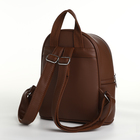 Рюкзак женский на молнии, цвет коричневый - Фото 2