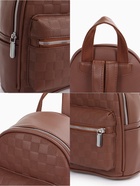 Рюкзак-мини женский на молнии, с карманом, размер 22×14×26 см, коричневый - Фото 3