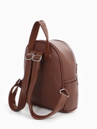 Рюкзак-мини женский на молнии, с карманом, размер 22×14×26 см, коричневый - Фото 4