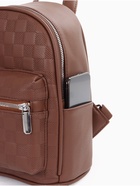Рюкзак-мини женский на молнии, с карманом, размер 22×14×26 см, коричневый - Фото 7
