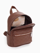 Рюкзак-мини женский на молнии, с карманом, размер 22×14×26 см, коричневый - Фото 9