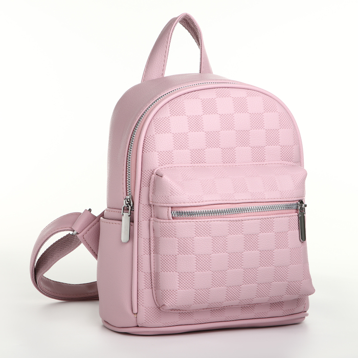 Рюкзак женский на молнии, цвет розовый - Фото 1