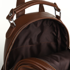 Рюкзак городской на молнии, цвет коричневый - Фото 4