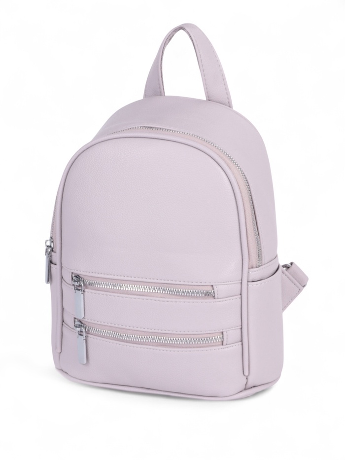 Рюкзак-мини женский на молнии, с карманом, размер 22×12×25 см, бежевый - Фото 1