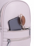 Рюкзак-мини женский на молнии, с карманом, размер 22×12×25 см, бежевый - Фото 3