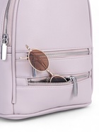 Рюкзак-мини женский на молнии, с карманом, размер 22×12×25 см, бежевый - Фото 4