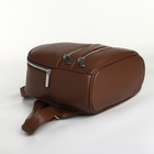 Рюкзак-мини женский Etherion на молнии, с карманами, коричневый - Фото 3