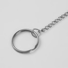 Кольцо для брелока на цепочке, с карабином, d = 25 мм, 35,5 см, 12 шт, цвет серебряный - фото 9656943