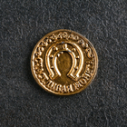 Сувенир "Счастливая монета Клевер", золотой, олово - фото 321497390