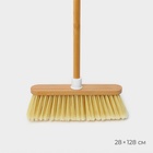 Щётка для пола Meli, бамбук, 28×128 см, ворс 7 см - Фото 1