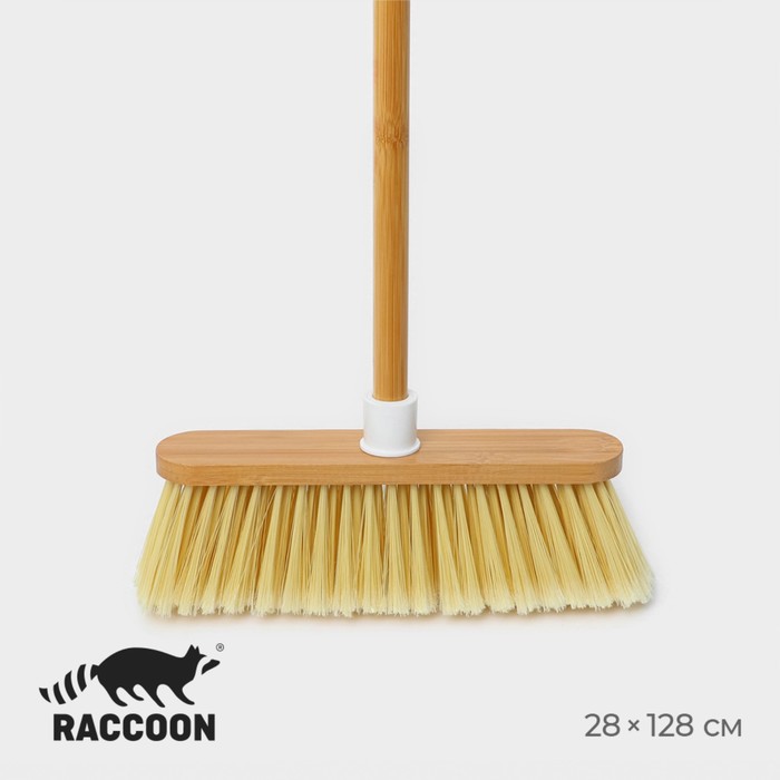 Щётка для пола Raccoon Meli, бамбук, 28×128 см, ворс 7 см - Фото 1