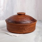 Сковорода с крышкой "Узор", декор, красная глина, 3.5 л, микс - фото 11511154
