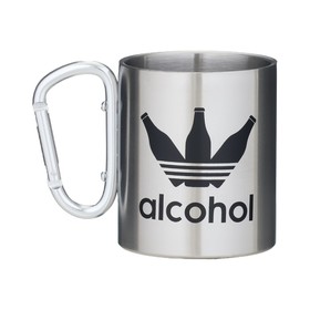 Кружка туристическая с карабином Alcohol, 300 мл