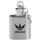 Фляжка-брелок для алкоголя Alkohol, нержавеющая сталь, подарочная, 30 мл, 1 oz - фото 11267934