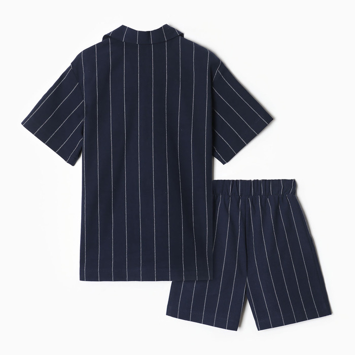 Костюм для мальчика (рубашка, шорты) KAFTAN, р.32 (110-116), синий