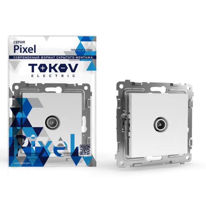 Розетка TV проходная TOKOV ELECTRIC, Pixel, (механизм), 4DB, белый TKE-PX-A1P-C01 - Фото 1