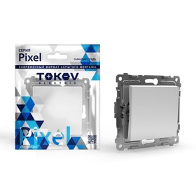 Переключатель проходной TOKOV ELECTRIC, Pixel, 1 клавиша, 10А, IP20, белый, TKE-PX-P1-C01 10404813