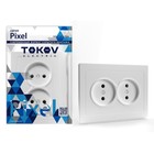 Розетка TOKOV ELECTRIС, Pixel, в сборе, 2-м, 16А, IP20, без з/к, белый, TKE-PX-R2F-C01 10404843 - фото 5833299