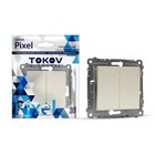 Выключатель TOKOV ELECTRIC, Pixel, (механ.), 2 клавиши, 10А, IP20, бежевый, TKE-PX-V2-C02 10404884 - фото 12263632