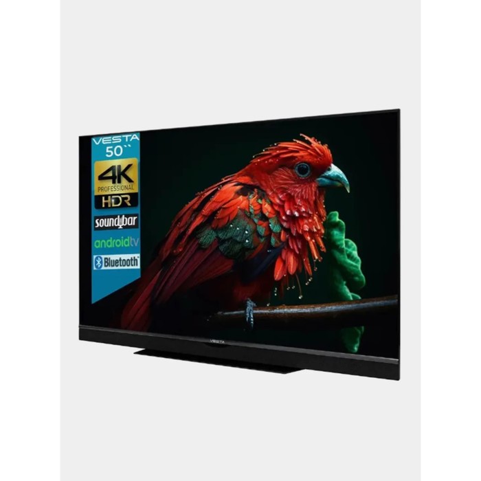 Телевизор VESTA V50MUA7500, 50",3840x2160,DVB-T2/C/S2,HDMI 3,USB 2,Smart TV,саундабр,чёрный