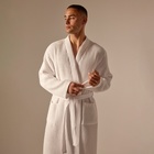 Халат вафельный мужской SL HOME: Boho «Блан де Блан», размер S, хлопок 100%, белый - Фото 5