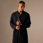 Халат вафельный мужской SL HOME: Boho «Дарк Маре», размер S, хлопок 100%, чёрный - Фото 2