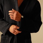 Халат вафельный мужской SL HOME: Boho «Дарк Маре», размер S, хлопок 100%, чёрный - Фото 7