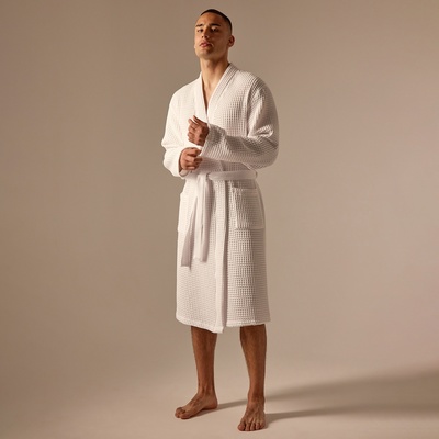 Халат вафельный мужской SL HOME: Boho «Блан де Блан», размер XL, хлопок 100%, белый