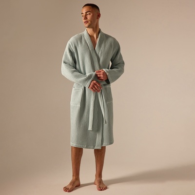 Халат вафельный мужской SL HOME: Boho «Аззура», размер XL, хлопок 100%, бирюзовый